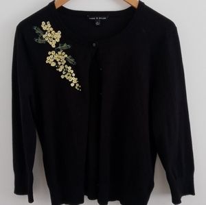 Cable & Gauge Black Floral Cardigan